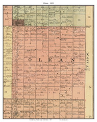 Olean, South Dakota 1899 Old Town Map Custom Print - Spink Co.
