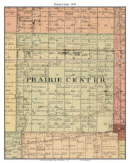 Prairie Center, South Dakota 1899 Old Town Map Custom Print - Spink Co.
