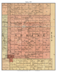 Spring, South Dakota 1899 Old Town Map Custom Print - Spink Co.