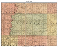 Tetonka, South Dakota 1899 Old Town Map Custom Print - Spink Co.