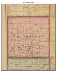 Childstown, South Dakota 1893 Old Town Map Custom Print - Turner Co.