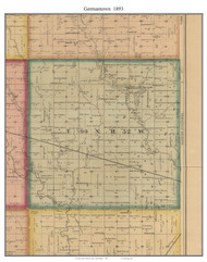 Germantown, South Dakota 1893 Old Town Map Custom Print - Turner Co.
