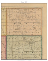 Home, South Dakota 1893 Old Town Map Custom Print - Turner Co.