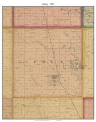 Hurley, South Dakota 1893 Old Town Map Custom Print - Turner Co.