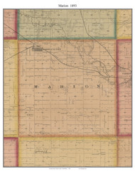 Marion, South Dakota 1893 Old Town Map Custom Print - Turner Co.