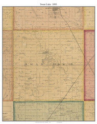 Swan Lake, South Dakota 1893 Old Town Map Custom Print - Turner Co.