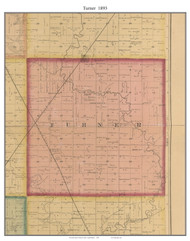 Turner, South Dakota 1893 Old Town Map Custom Print - Turner Co.
