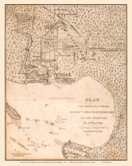 Plattsburg 1814 - Lake Champlain - Vermont Old Map Custom Print