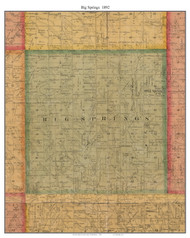 Big Springs, South Dakota 1892 Old Town Map Custom Print - Union Co.
