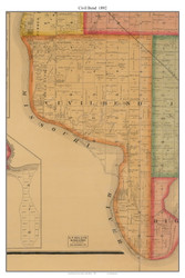 Civil Bend, South Dakota 1892 Old Town Map Custom Print - Union Co.