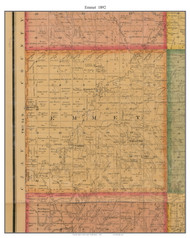 Emmet, South Dakota 1892 Old Town Map Custom Print - Union Co.