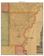 Richland, South Dakota 1892 Old Town Map Custom Print - Union Co.