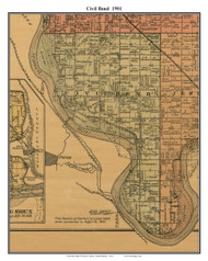 Civil Bend, South Dakota 1901 Old Town Map Custom Print - Union Co.