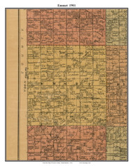 Emmet, South Dakota 1901 Old Town Map Custom Print - Union Co.