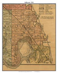 Jefferson, South Dakota 1901 Old Town Map Custom Print - Union Co.