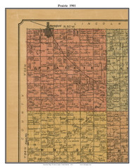 Prairie, South Dakota 1901 Old Town Map Custom Print - Union Co.