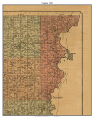 Virginia, South Dakota 1901 Old Town Map Custom Print - Union Co.