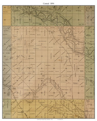 Central, South Dakota 1894 Old Town Map Custom Print - Yankton Co.