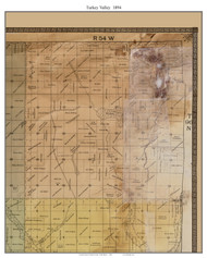 Turkey Valley, South Dakota 1894 Old Town Map Custom Print - Yankton Co.