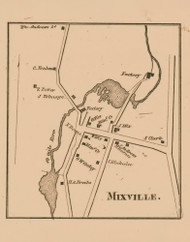 Cheshire Mixville, Connecticut 1856 New Haven Co. - Old Map Custom Print
