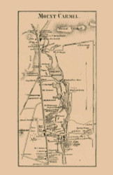 Hamden Mount Carmel, Connecticut 1856 New Haven Co. - Old Map Custom Print