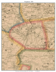 Naugatuck, Connecticut 1856 New Haven Co. - Old Map Custom Print