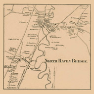 North Haven Bridge, Connecticut 1856 New Haven Co. - Old Map Custom Print