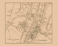 Wallingford Village, Connecticut 1856 New Haven Co. - Old Map Custom Print