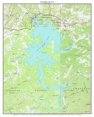 Blue Ridge Lake 1946 - Custom USGS Old Topo Map - Georgia Lakes