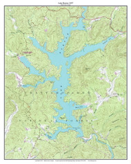 Lake Burton 1957 - Custom USGS Old Topo Map - Georgia Lakes