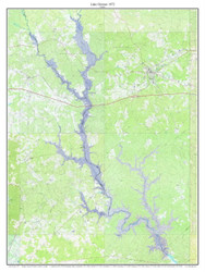 Lake Oconee 1972 - Custom USGS Old Topo Map - Georgia Lakes
