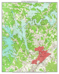 Lake Sidney Lanier East & Gainesville 1964 - Custom USGS Old Topo Map - Georgia Lakes