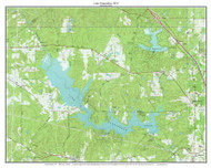 Lake Tobesofkee 1974 - Custom USGS Old Topo Map - Georgia Lakes