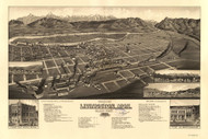 Livingston, Montana 1883 Bird's Eye View