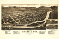 Missoula, Montana 1884 Bird's Eye View