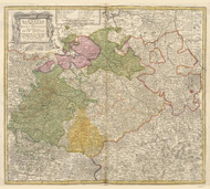 Germany 1734  - Old Map Reprint