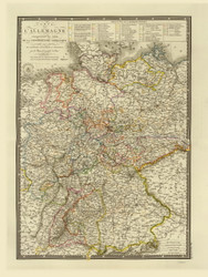Germany 1827  - Old Map Reprint