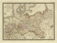 Germany 1828  - Old Map Reprint