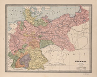 Germany 1883  - Old Map Reprint