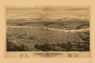 Portland, Oregon 1879 Bird's Eye View