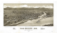 The Dalles, Oregon 1884 Bird's Eye View