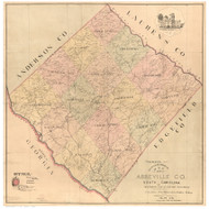 Abbeville County 1894 South Carolina - Old Map Reprint