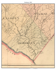 Bordeaux, South Carolina 1894 Old Town Map Custom Print - Abbeville Co.