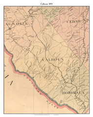 Calhoun, South Carolina 1894 Old Town Map Custom Print - Abbeville Co.