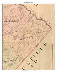 Ninety Six, South Carolina 1894 Old Town Map Custom Print - Abbeville Co.