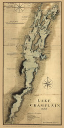 Lake Champlain in Vermont - Custom 1765 - Collins - Vermont Old Map Reprint