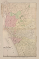 Buffalo, New York 1880 - Old Town Map Reprint - Erie Co. Atlas 44-45