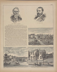 T.A. Hopkins, H.P. Trull, Residences of R Grey & J Magoffin, Eagle Hotel, New York 1880 - Old Town Map Reprint - Erie Co. Atlas 64A