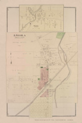Angola, New York 1880 - Old Town Map Reprint - Erie Co. Atlas 128-29