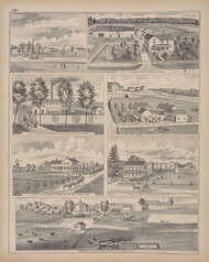 Residences of Morsman, Marvel, Northrup, Bennett, Landon & Rider - Erie Preserving Co., Fenton, New York 1880 - Old Town Map Reprint - Erie Co. Atlas 130B